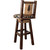 Ranchman's Woodland Upholstery Barstool with Back, Swivel & Laser-Engraved Pine Tree Design