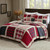 Red Plaid Patches Quilt Mini Set - Full/Queen