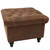 Sitara Leather Ottoman - Spice