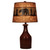 Spanish Tile Glazed Table Lamp with Bear Band Shade