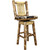 Woodsman Barstool with Back, Swivel & Woodland Upholstered Seat