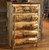 Elk Antler 5 Drawer Log Chest