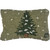 Snowy Tree on Green Hooked Wool Pillow