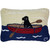 Black Lab Rowing 14 x 20 Hooked Wool Pillow