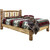 Cascade Platform Bed with Laser Engraved Bear Design - Queen