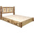 Cascade Platform Storage Bed with Laser Engraved Bear Design - Full