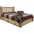 Cascade Platform Storage Bed with Laser Engraved Elk Design - Twin