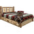 Cascade Platform Storage Bed with Laser Engraved Pine Tree Design - Queen