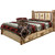 Cascade Platform Storage Bed with Laser Engraved Pine Tree Design - Full