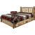 Cascade Platform Storage Bed with Laser Engraved Pine Tree Design - King