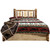 Cascade Platform Storage Bed with Laser Engraved Wolf Design - Full