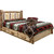 Cascade Platform Storage Bed with Laser Engraved Wolf Design - Queen