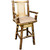 Cascade Captain's Upholstered Barstool with Back & Swivel - Buckskin