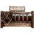 Denver Bed with Storage & Engraved Bears - King - Stained & Lacquered