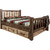 Denver Bed with Storage & Engraved Bears - Cal King - Stained & Lacquered