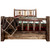 Denver Bed with Storage & Engraved Elk - Queen - Stained & Lacquered
