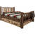 Denver Bed with Storage & Engraved Pines - Queen - Stained & Lacquered