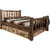 Denver Bed with Storage & Engraved Pines - Twin - Stained & Lacquered