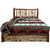 Denver Platform Bed with Storage & Engraved Bears - Queen