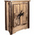 Denver Cabinet with Engraved Bronc - Right Hinged - Stained & Lacquered