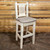 Denver Barstool with Back & Buckskin Seat - Lacquered