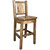 Denver Barstool with Engraved Moose Back - Stained & Lacquered