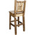 Denver Barstool with Engraved Elk Back - Stained & Lacquered