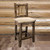 Denver Counter Height Barstool with Back & Buckskin Seat - Stained & Lacquered