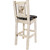 Denver Woodland Barstool with Engraved Bear Back