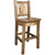 Denver Barstool with Engraved Wolf Back - Stained & Lacquered