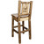Denver Counter Height Barstool with Engraved Elk Back - Stained & Lacquered