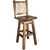 Denver Swivel Barstool with Engraved Pine Tree Back - Stained & Lacquered