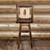Denver Swivel Barstool with Engraved Pine Tree Back - Stained & Lacquered