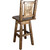 Denver Swivel Barstool with Engraved Bear Back - Stained & Lacquered