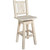 Denver Counter Height Swivel Barstool with Engraved Pine Tree Back - Lacquered