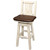 Denver Counter Height Swivel Barstool with Back & Saddle Seat - Lacquered