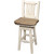 Denver Counter Height Swivel Barstool with Back & Buckskin Seat - Lacquered