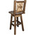 Denver Counter Height Swivel Barstool with Engraved Bronc Back - Stained & Lacquered