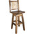 Denver Counter Height Swivel Barstool with Engraved Elk Back - Stained & Lacquered