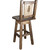 Denver Counter Height Swivel Barstool with Engraved Pine Tree Back - Stained & Lacquered