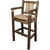 Denver Captain's Barstool with Buckskin Seat - Stained & Lacquered