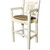 Denver Counter Height Captain's Barstool with Buckskin Seat - Lacquered
