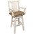 Denver Counter Swivel Captain's Barstool with Buckskin Seat - Lacquered