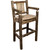 Denver Counter Height Captain's Barstool with Buckskin Seat - Stained & Lacquered