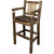 Denver Counter Height Captain's Barstool with Saddle Seat - Stained & Lacquered