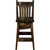 Lima 30 Inch Swivel Barstool with Back - Jacobean Stain