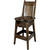 Lima 30 Inch Swivel Barstool with Back - Jacobean Stain