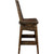 Lima 30 Inch Swivel Barstool with Back - Jacobean Stain