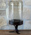 Crackled Glass Cylinder Candle Holder on Iron Base - Small