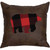 Buffalo Plaid Bear Pillow - Leather Back